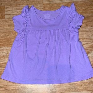 Children's Place Light Purple Short Sleeve Shirt with Ruffles Size 18-24 months